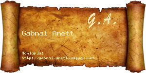 Gabnai Anett névjegykártya